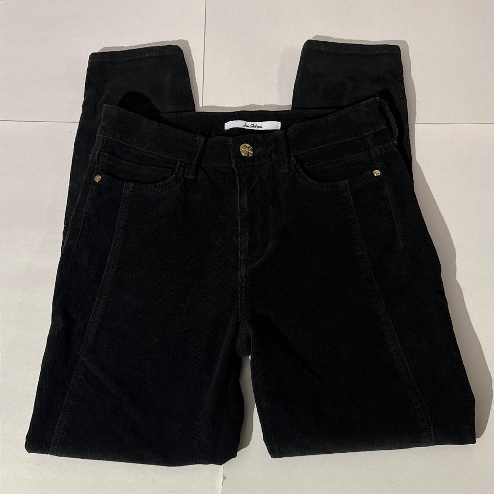 Sam Edelman The Stiletto High Rise Skinny Ankle Pants Black Corduroy Fall Winter